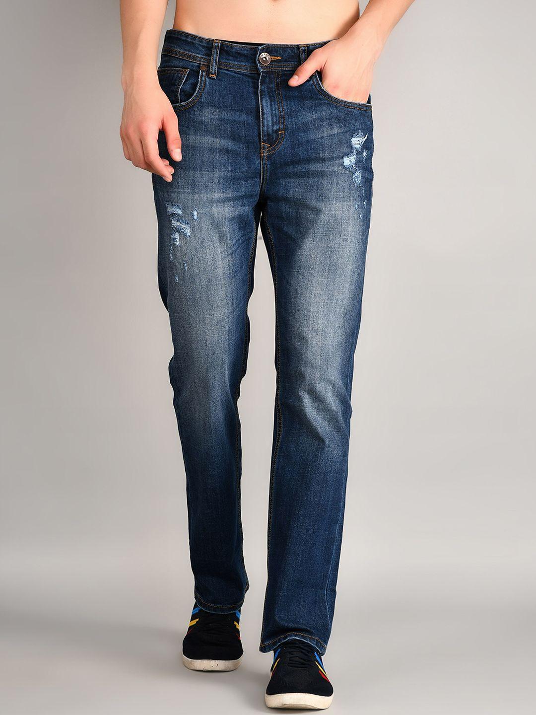 tim paris men comfort skinny fit low distress light fade cotton stretchable jeans