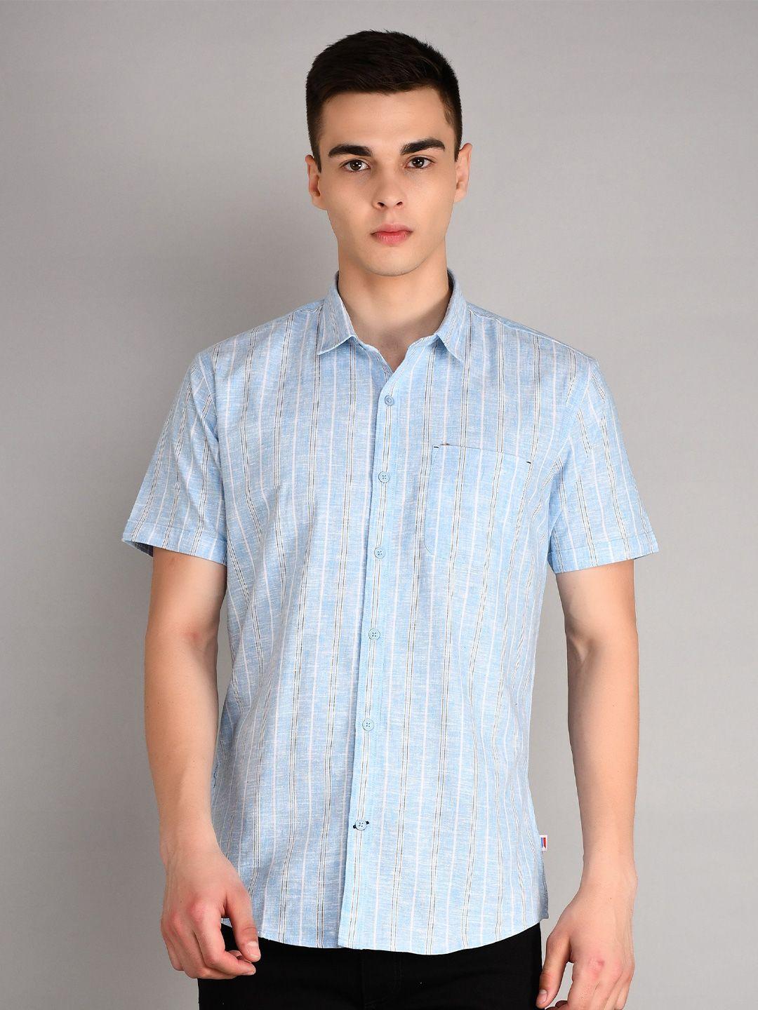 tim paris standard opaque striped cotton casual shirt