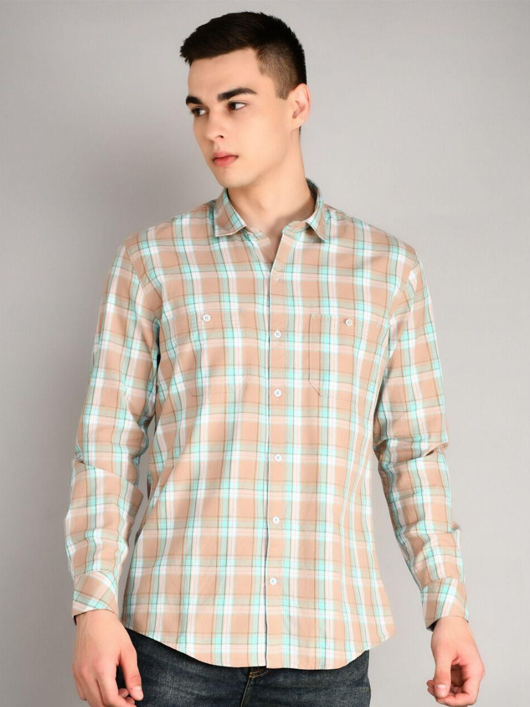 tim paris standard tartan checked spread collar casual pure cotton shirt