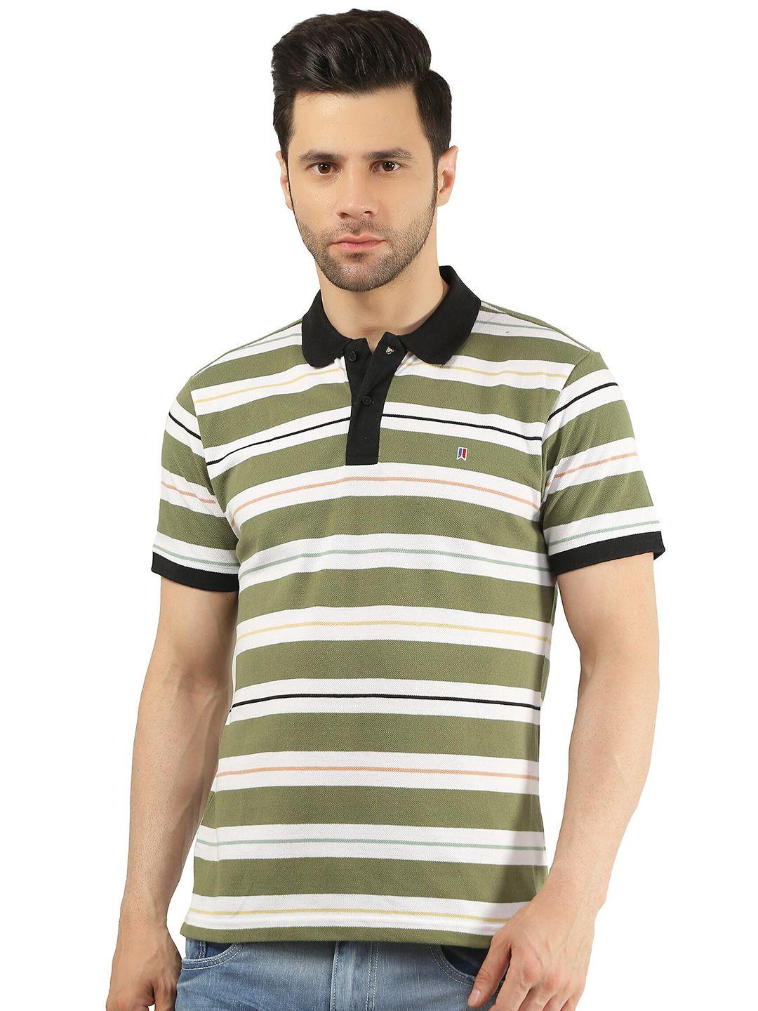 tim paris striped polo collar cotton t-shirt