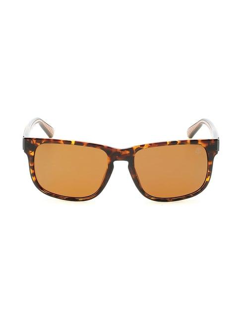 timberland brown rectangular sunglasses for men