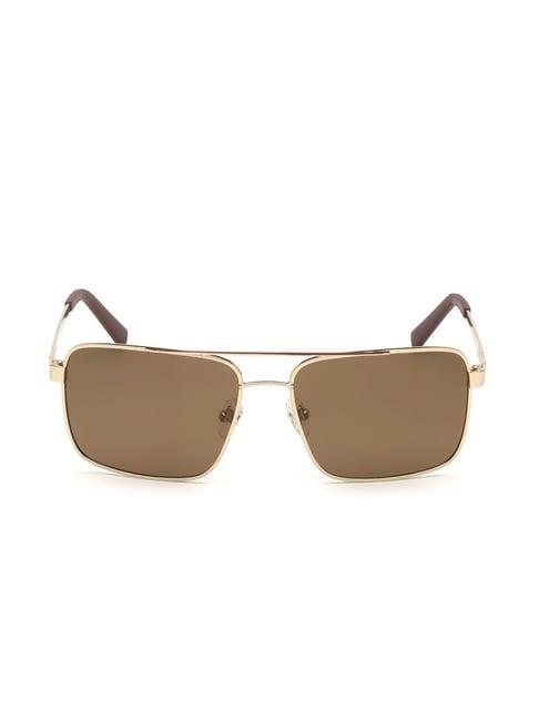 timberland brown square sunglasses for men