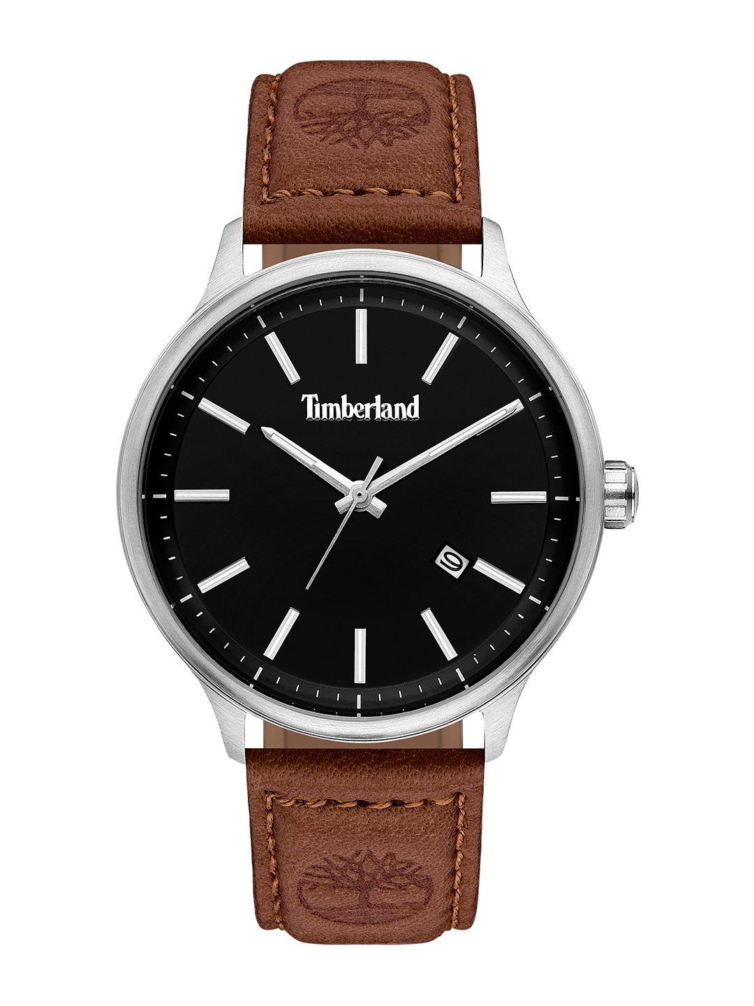 timberland allendale men black & brown solid analogue watch tbl.15638js/02