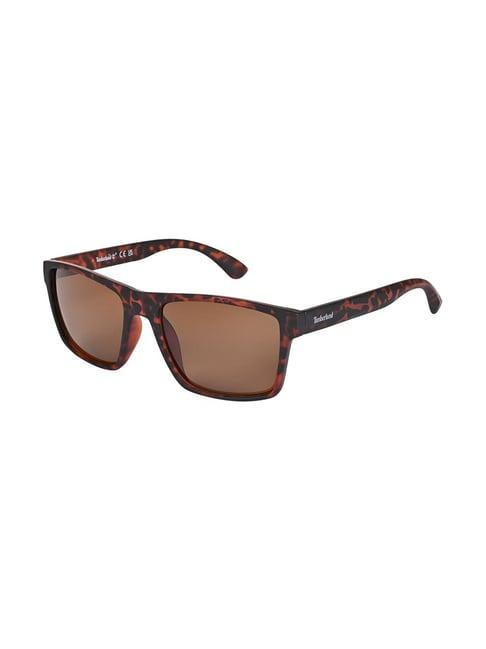 timberland brown rectangular uv protection sunglasses for men