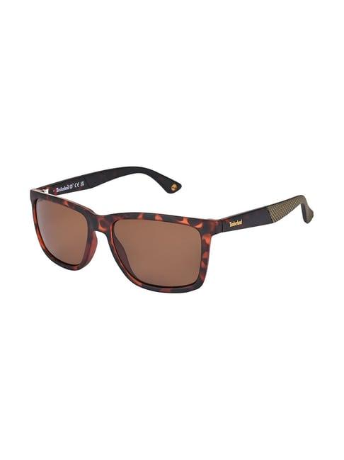 timberland brown square uv protection sunglasses for men