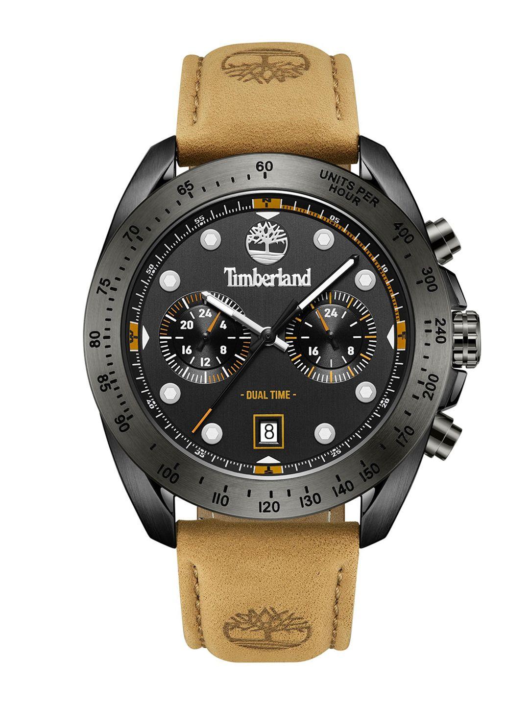 timberland carrigan men leather straps analogue chronograph watch tdwgf2230501