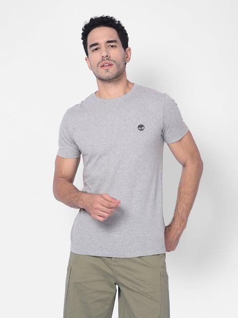 timberland grey melange regular fit crew t-shirt