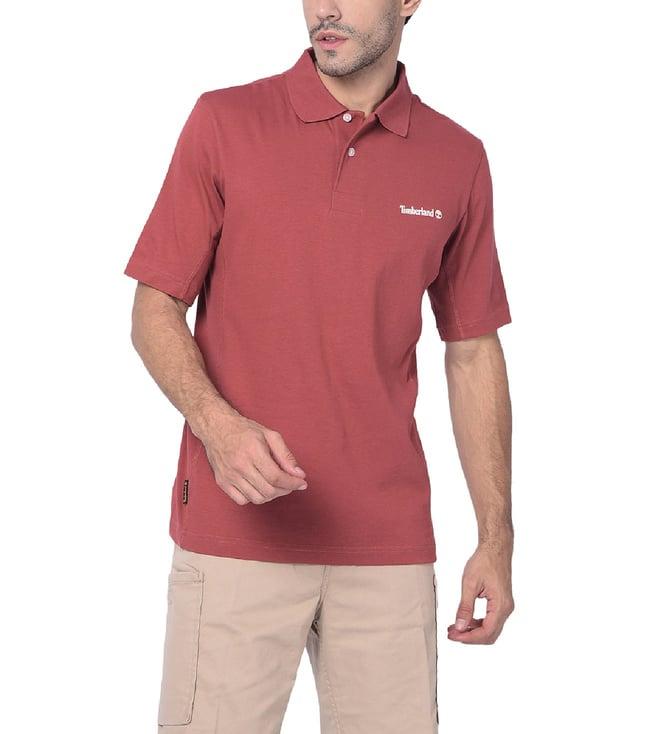 timberland maroon regular fit polo t-shirt