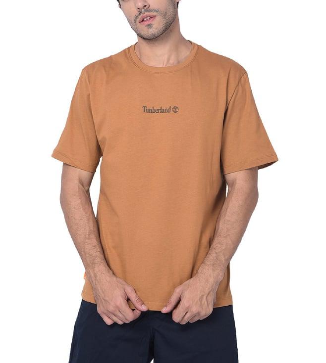 timberland wheat monogram logo regular fit t-shirt