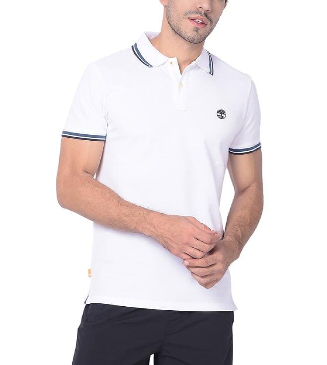 timberland white regular fit polo t-shirt