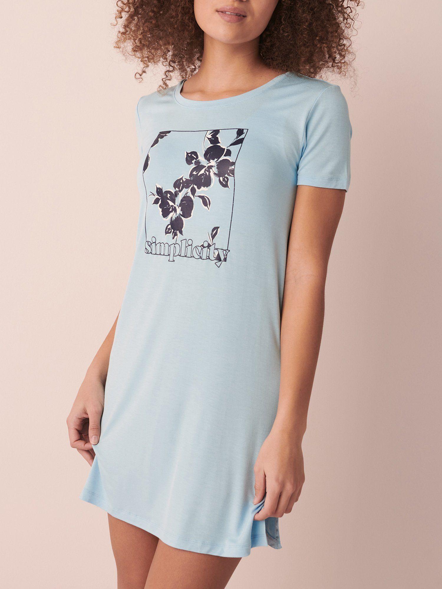 timeless beauty sleepshirt short sleeve - blue