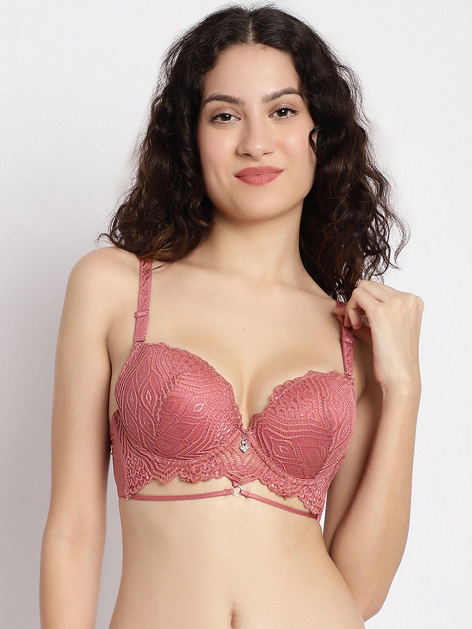 timeless elegance lace brassiere brown