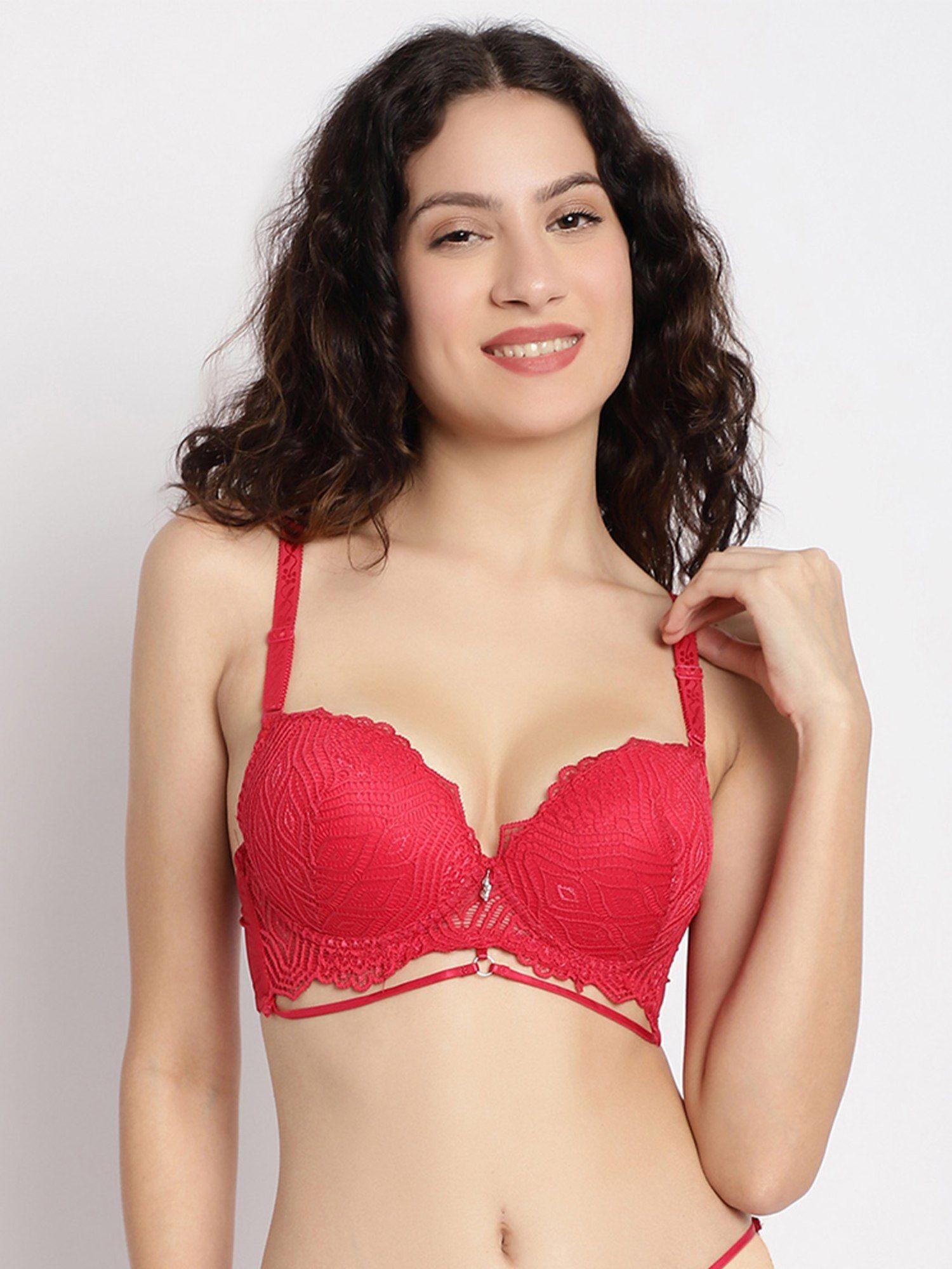 timeless elegance lace brassiere red