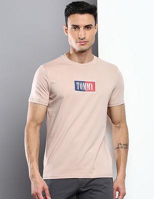 timeless textured logo slim fit t-shirt