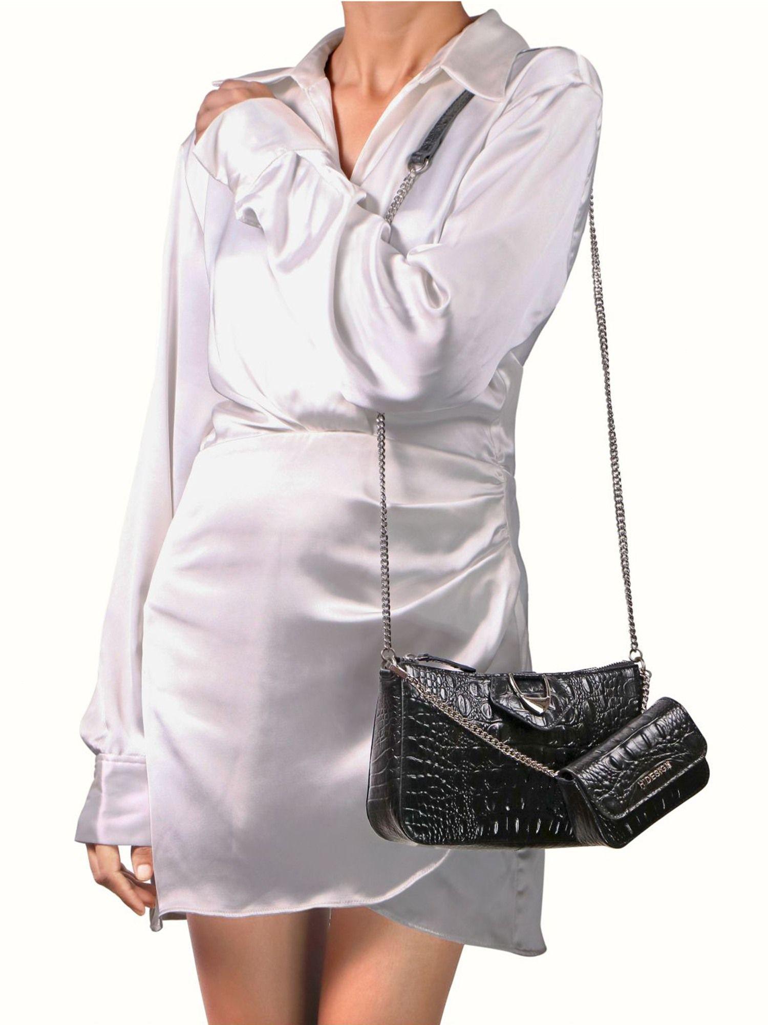 times square 03 women's crossbody bag black stylish for everyday fashion (set of 2) (s)