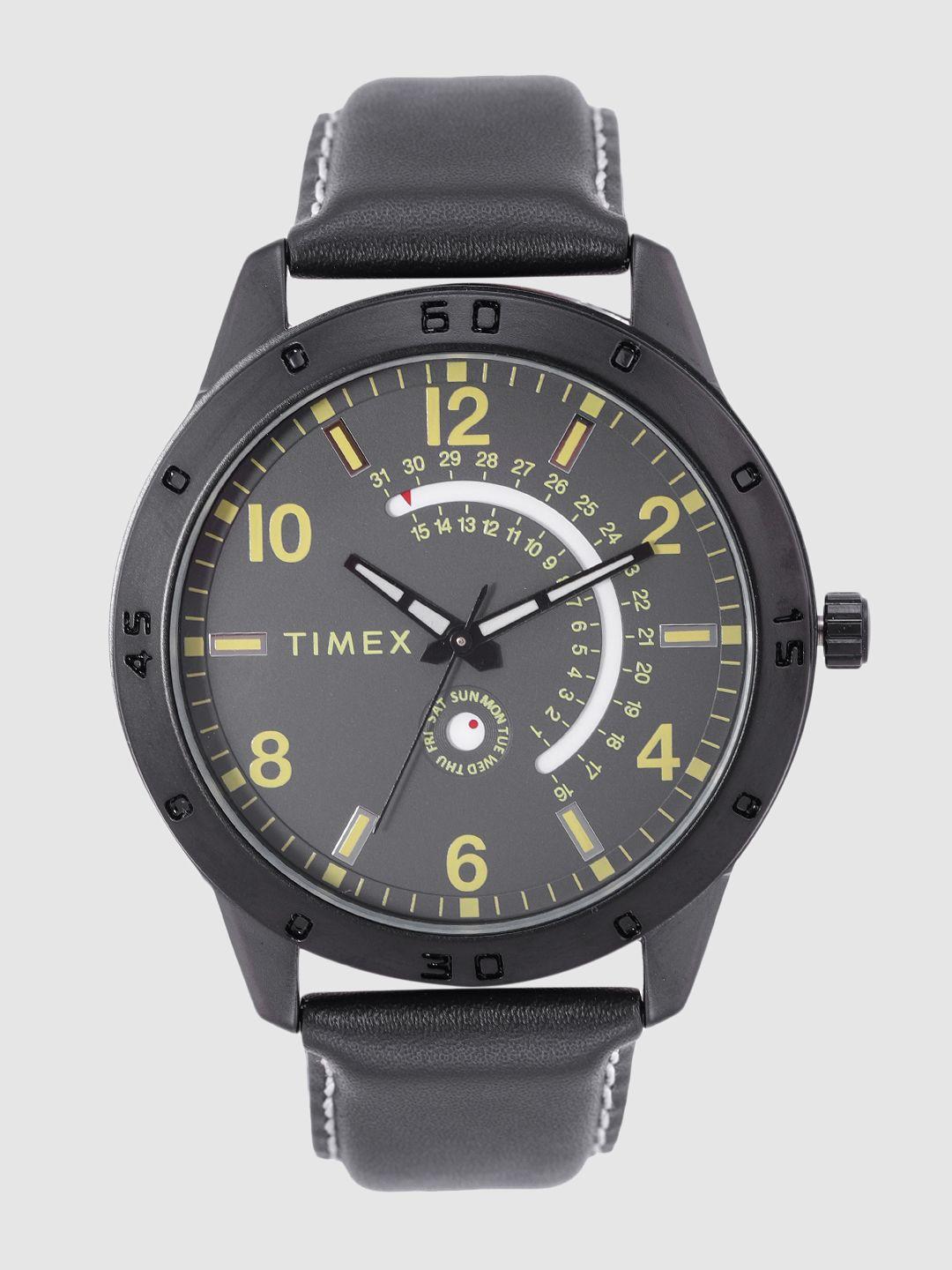 timex men charcoal grey analogue watch tw000u929