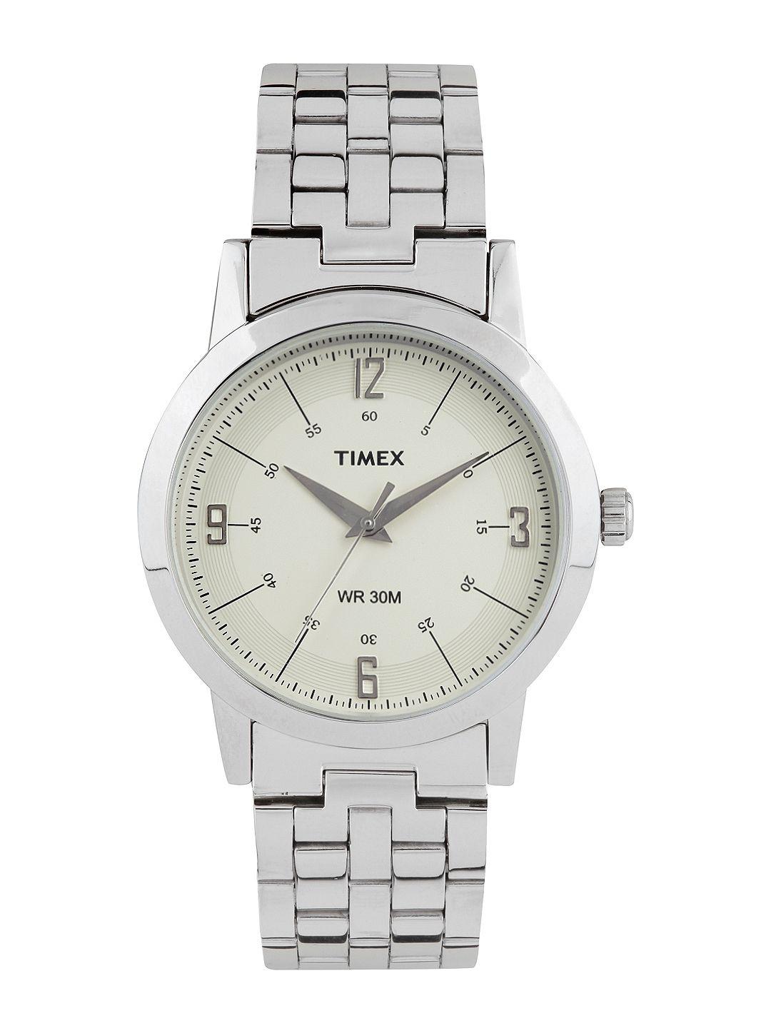 timex men off-white dial watch ti000t10500