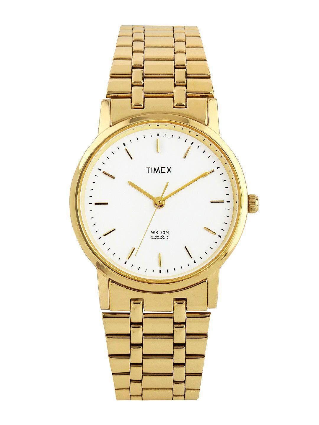 timex men white dial watch a303