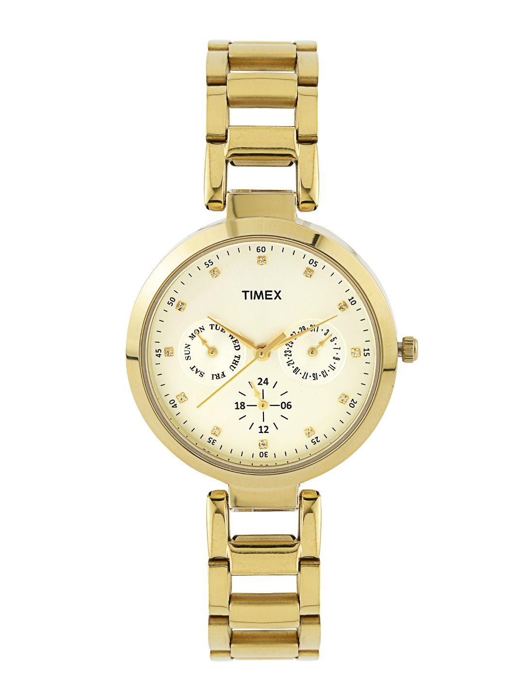 timex women silver-toned dial watch tw000x208