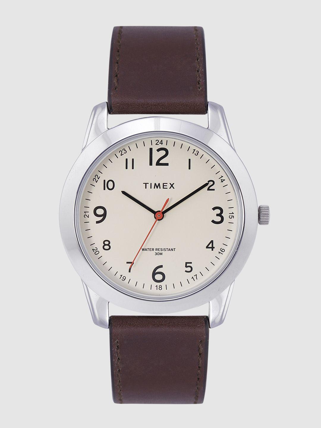 timex men cream-coloured analogue watch tw00zr294e