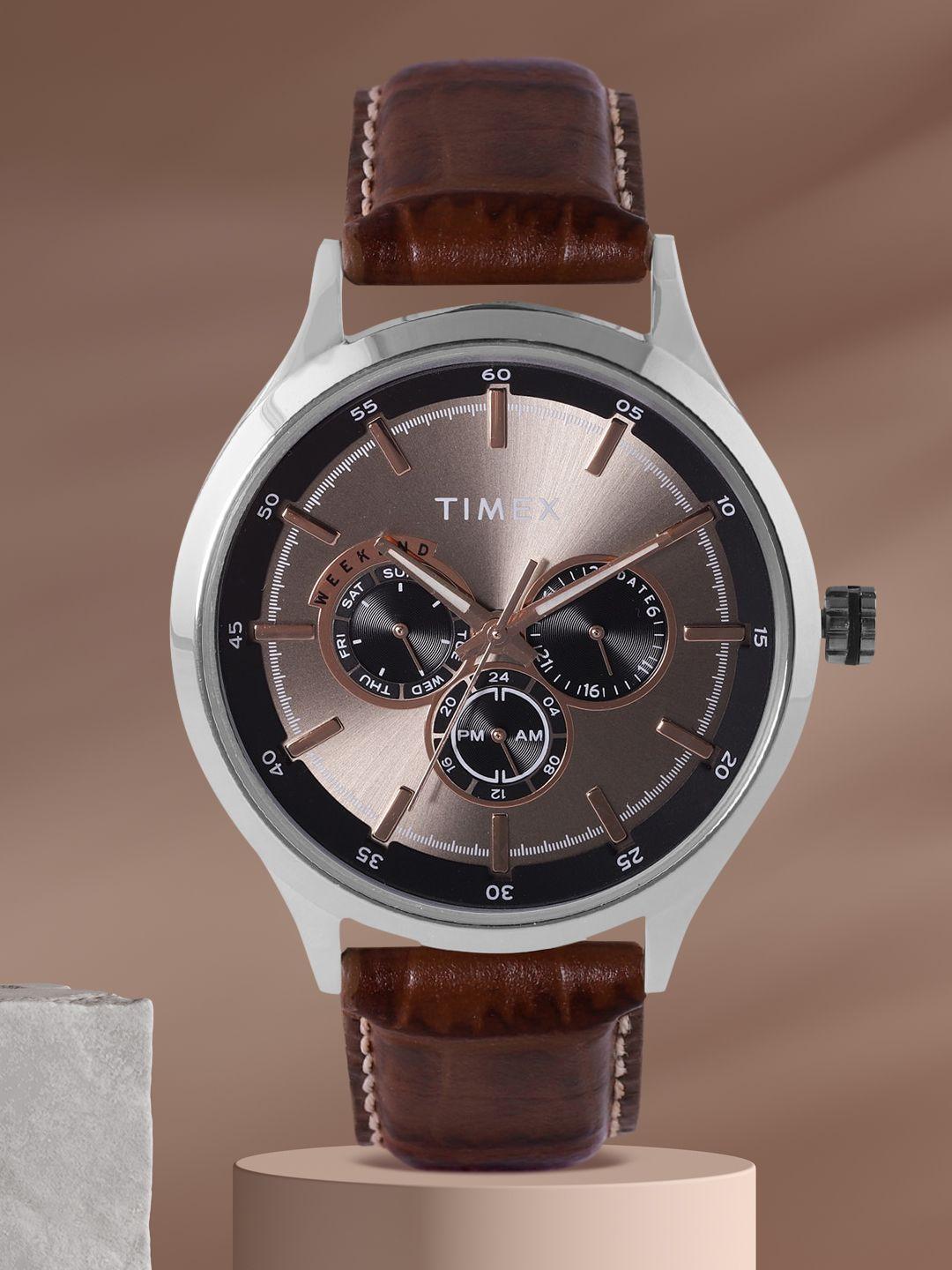 timex men grey multifunction analogue watch - tw000t309