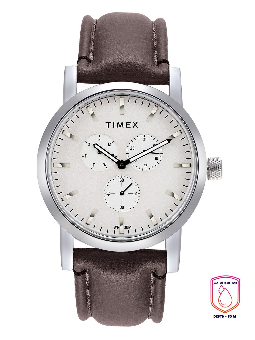 timex men grey multifunction analogue watch - tweg16606