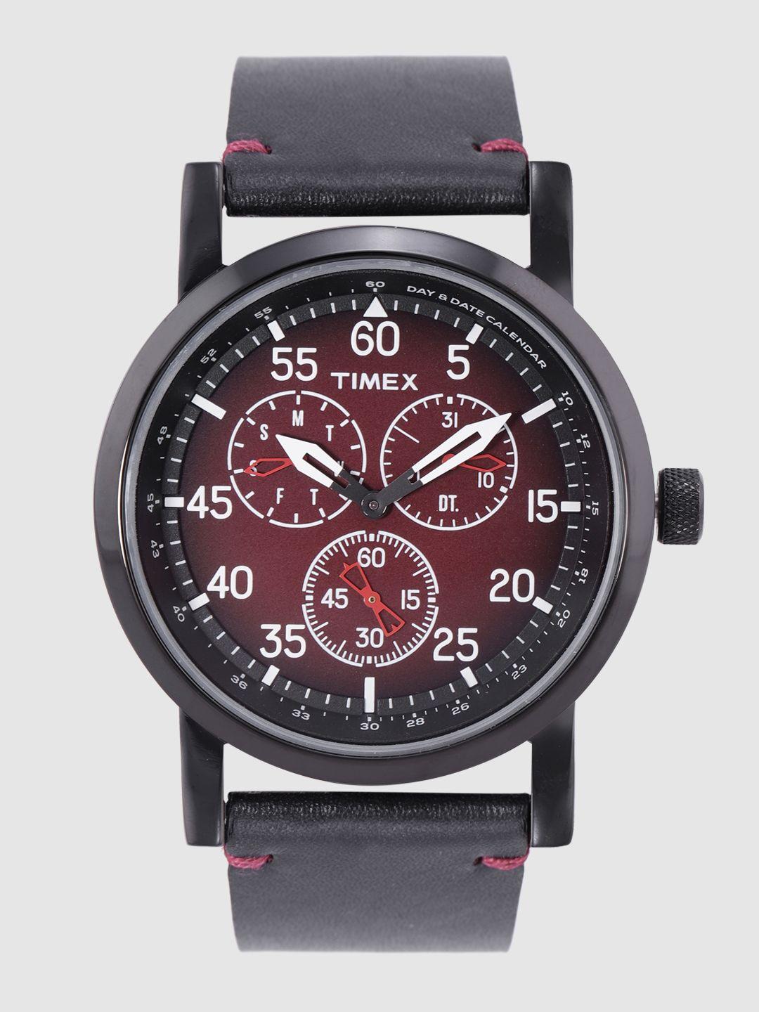 timex men red multifunction analogue watch - tweg16604