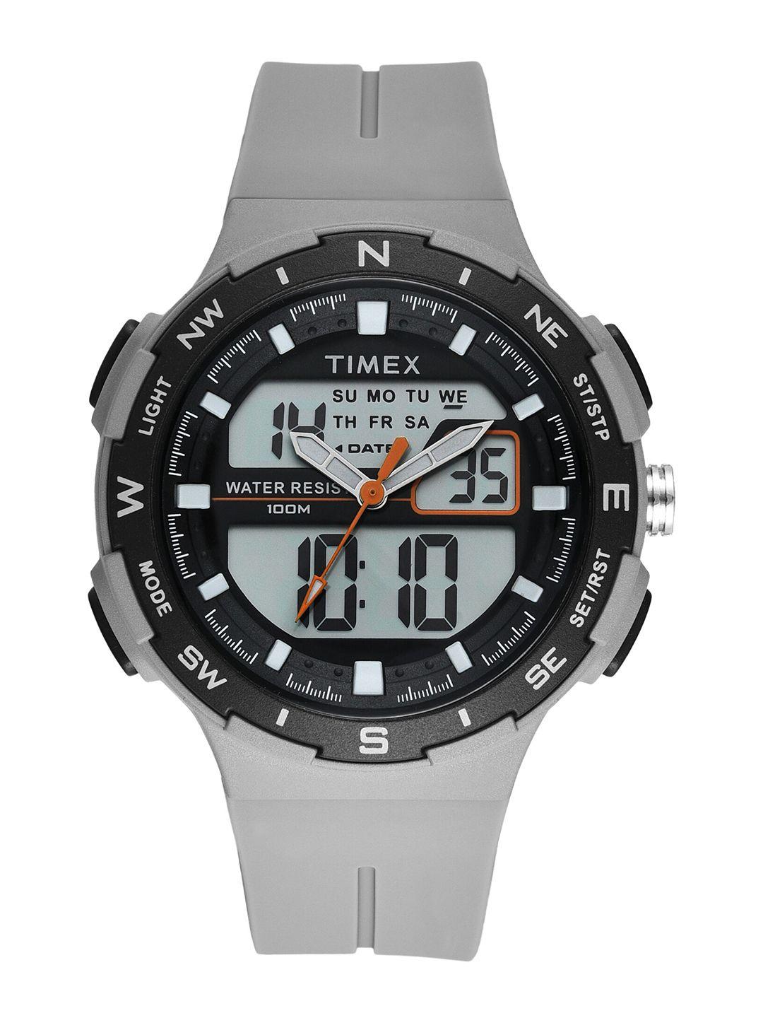 timex men round analogue and digital watch twesk3300t