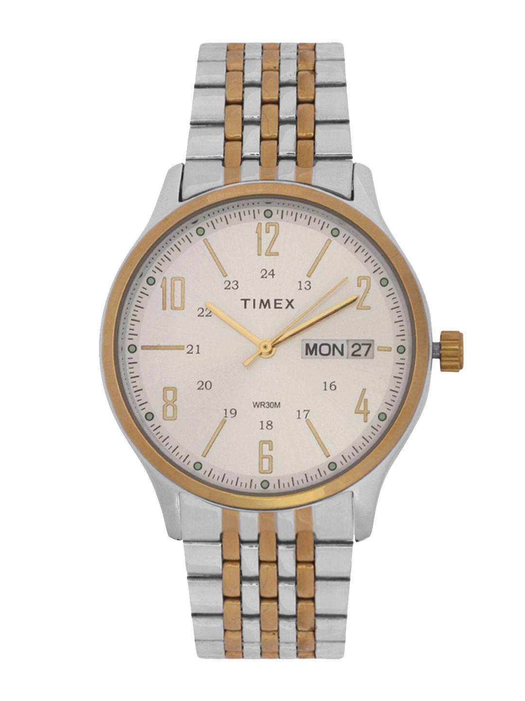 timex men silver-toned analogue watch - tw0tg6505