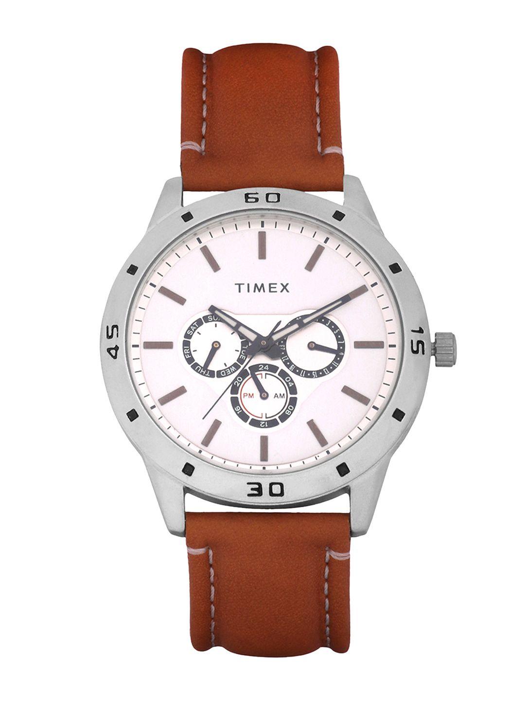 timex men white multifunction analogue watch - tw000u911