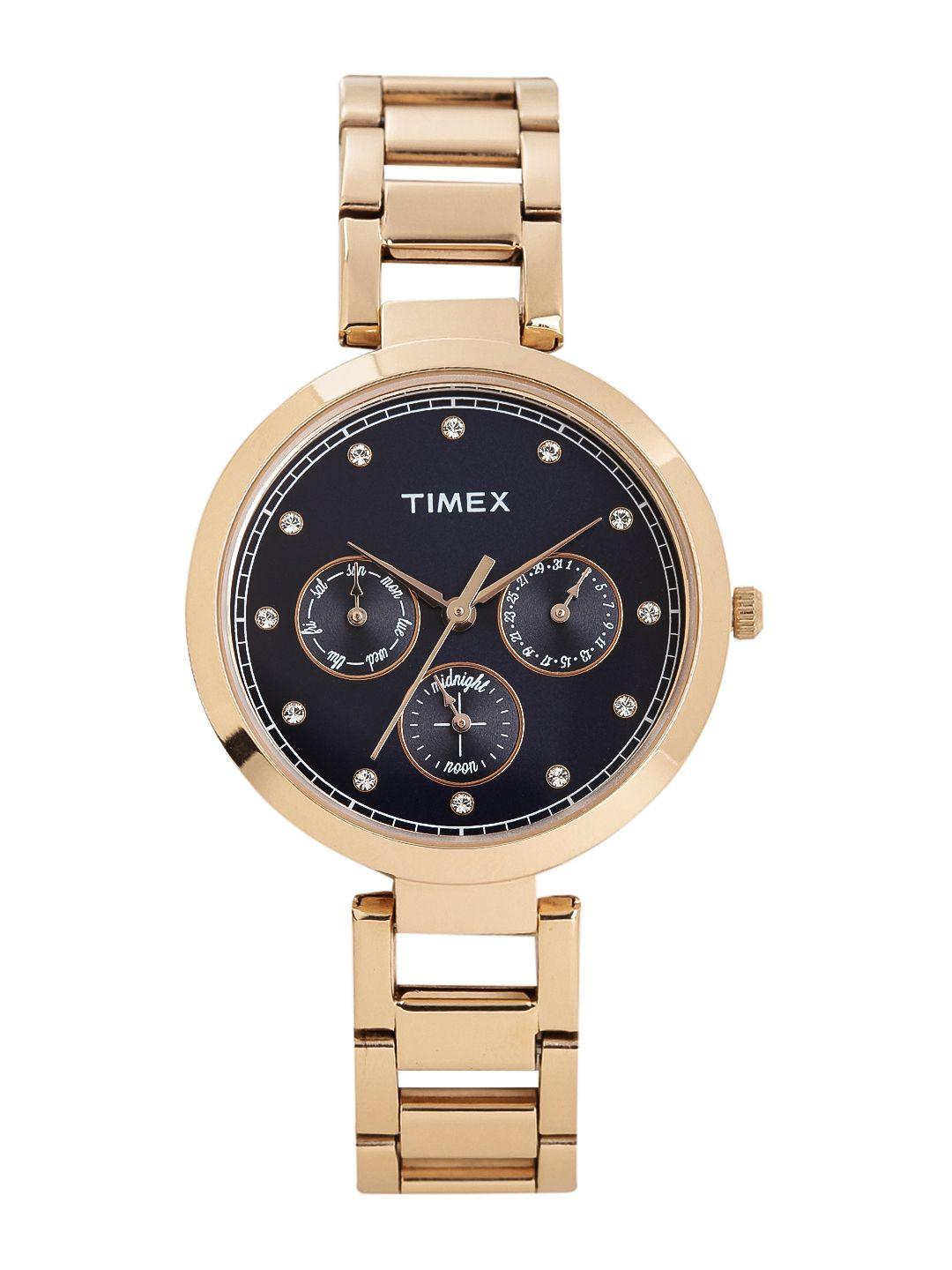 timex women blue multifunction analogue watch - tw000x215