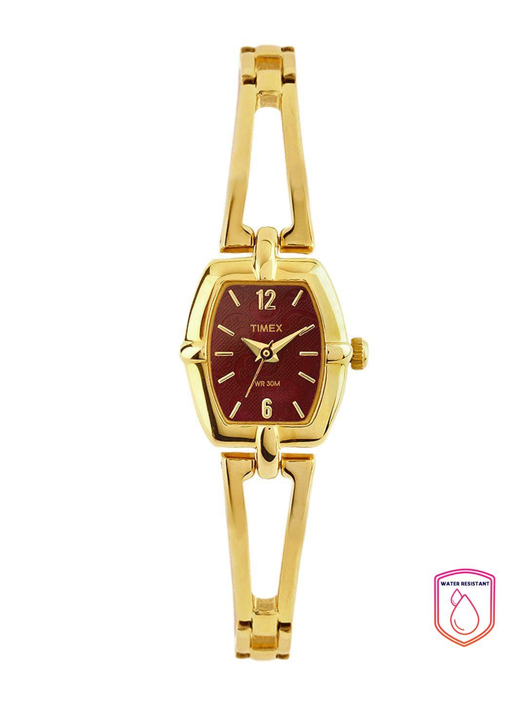 timex women maroon dial watch tw000w601