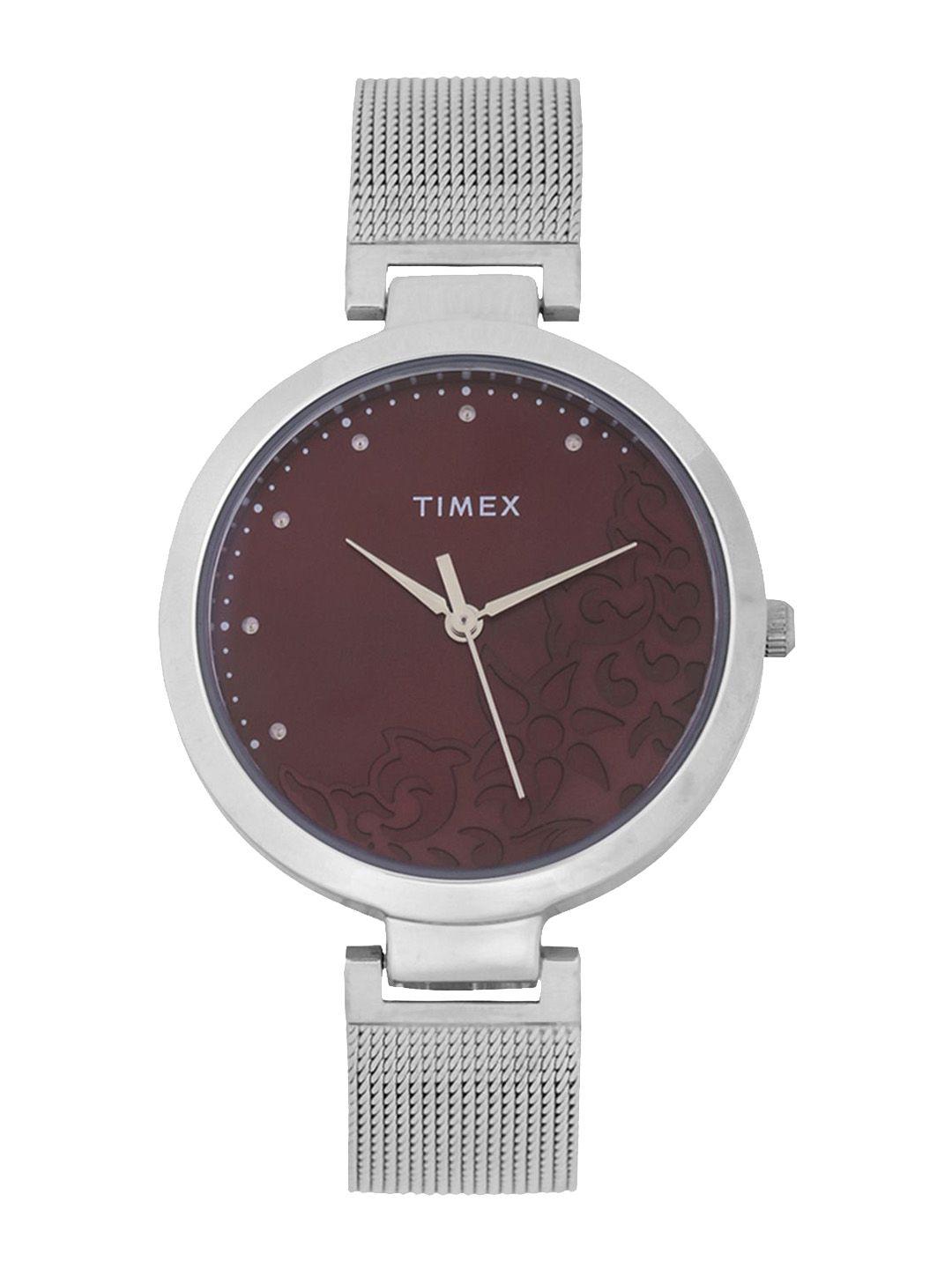 timex women red analogue watch - tw000x218