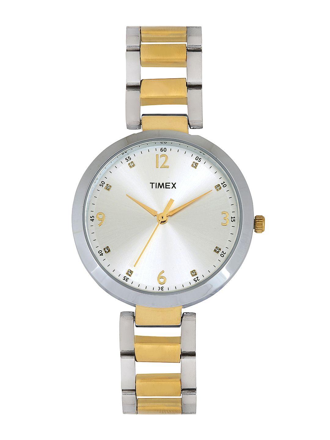 timex women silver-toned analogue watch - tw000x200