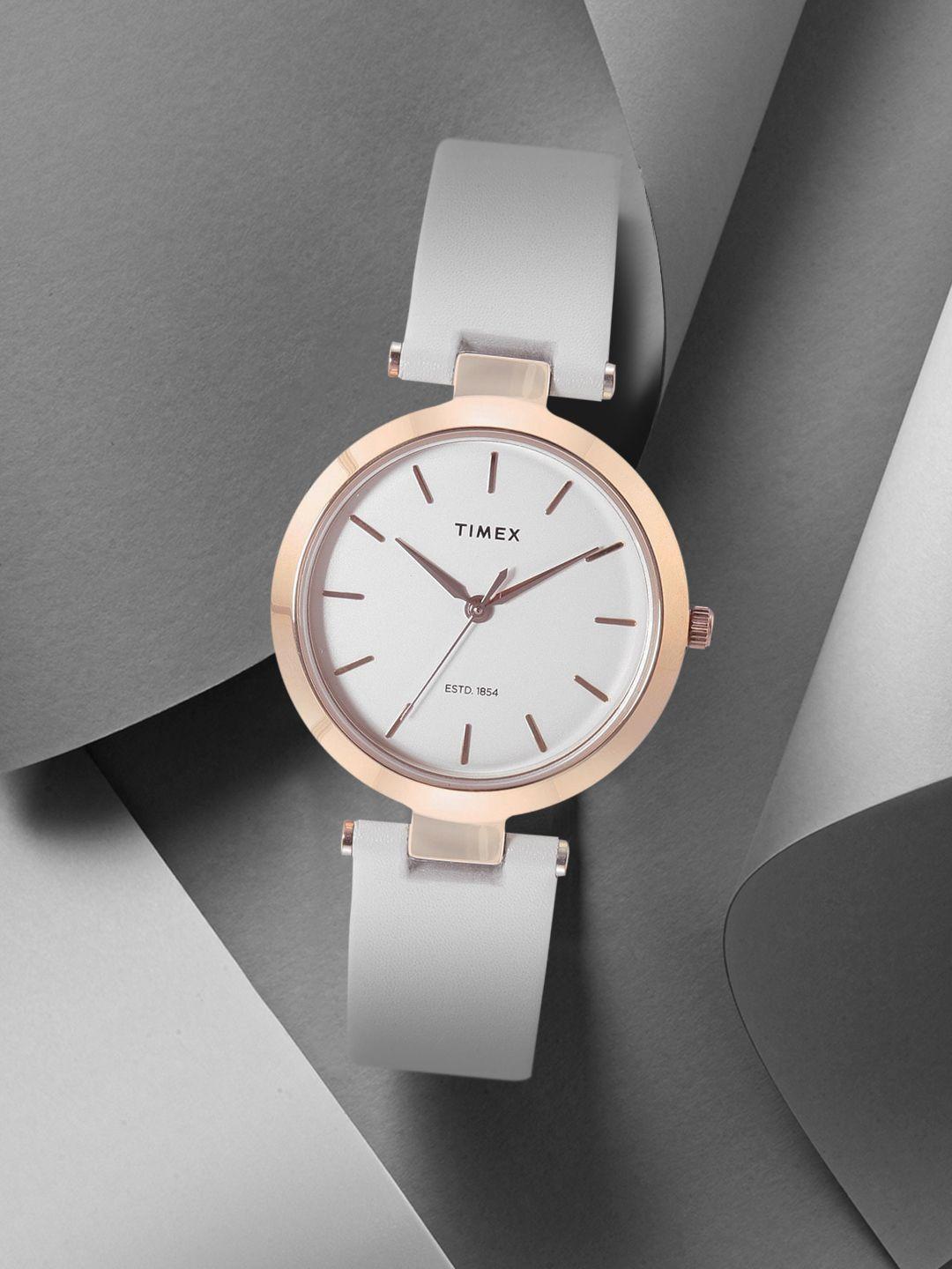 timex women silver-toned analogue watch - twel11816