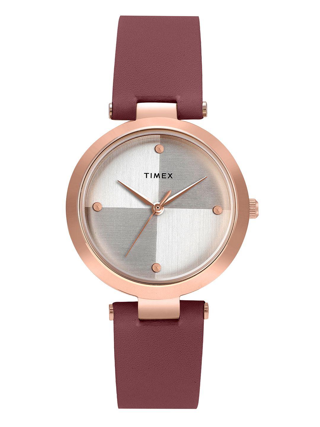 timex women silver-toned analogue watch - twel11818