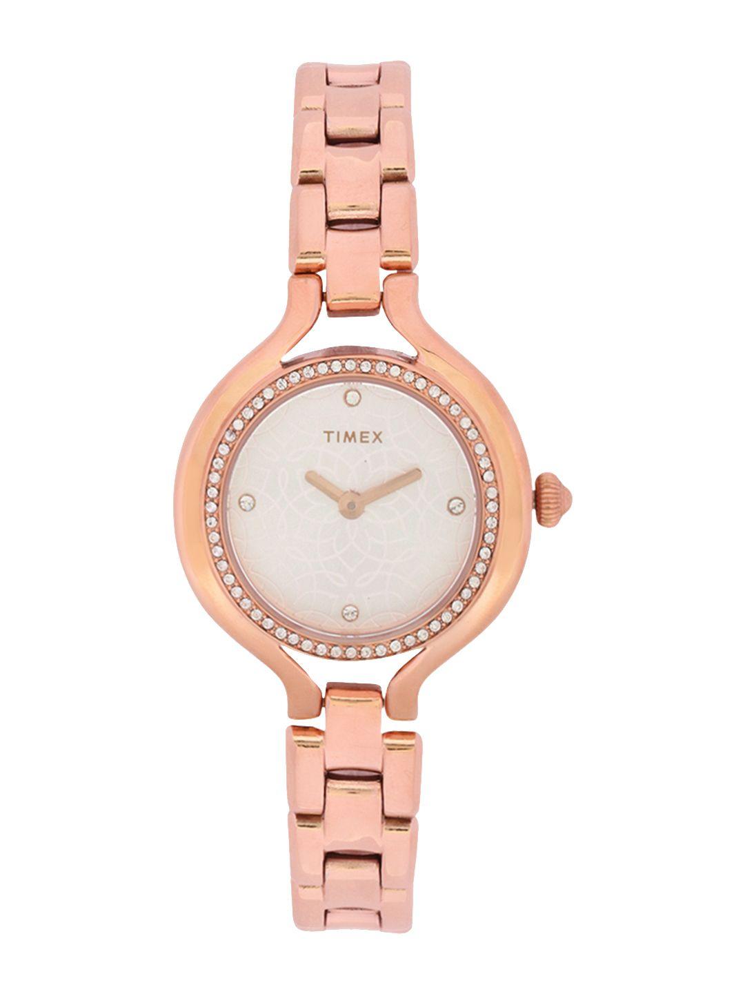 timex women silver-toned analogue watch - twel14002