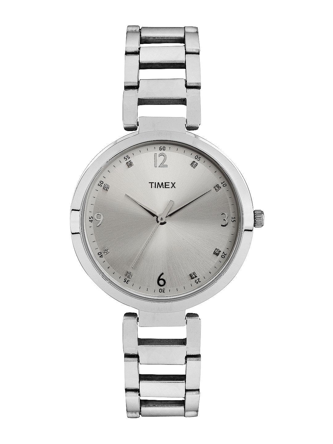 timex women silver-toned dial watch tw000x202