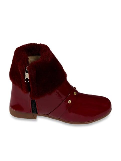 tiny bugs kids maroon casual boots
