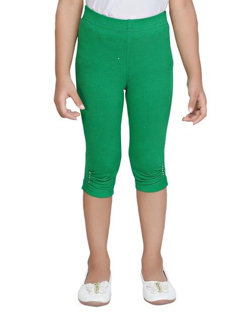 tiny girl green solid leggings