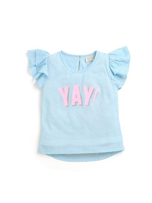 tiny girl light blue printed t-shirt