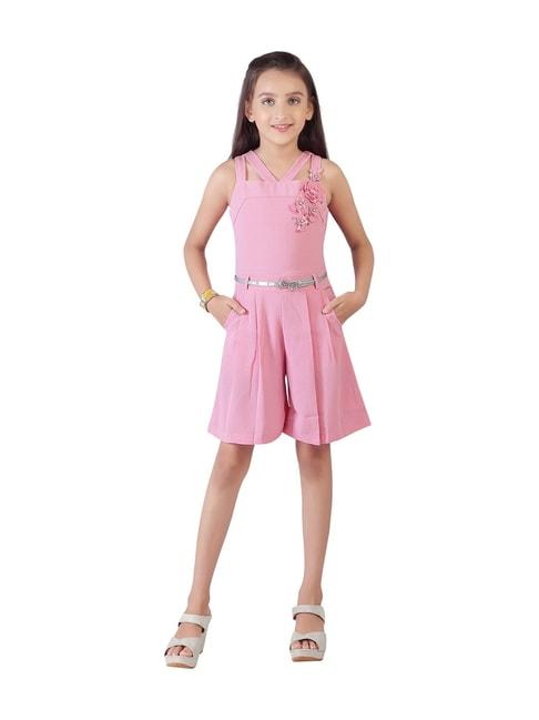 tiny girl lilac applique jumper dress