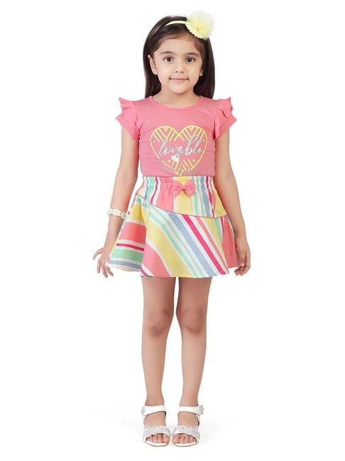 tiny-girl-peach-printed-top-with-skirt