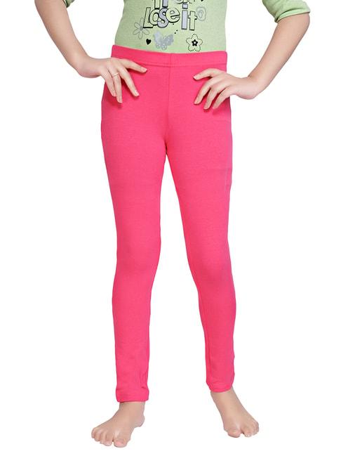 tiny girl pink solid leggings
