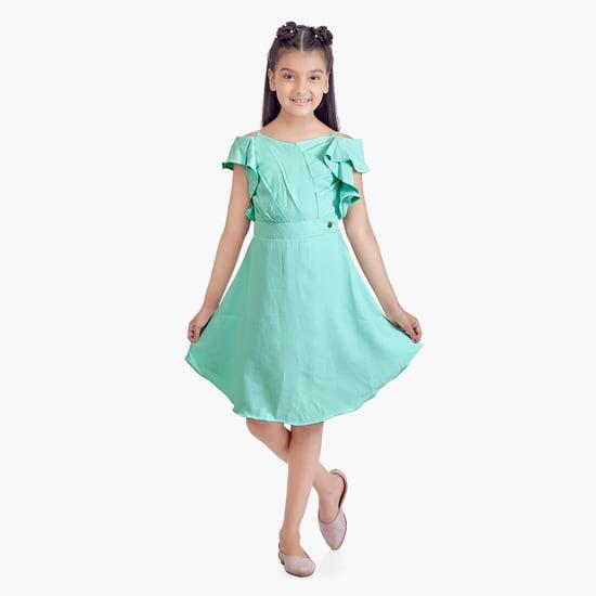 tiny girl ruffled a-line dress
