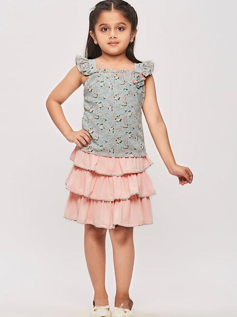 tiny-girl-sea-green-&-pink-floral-print-top-with-skirt