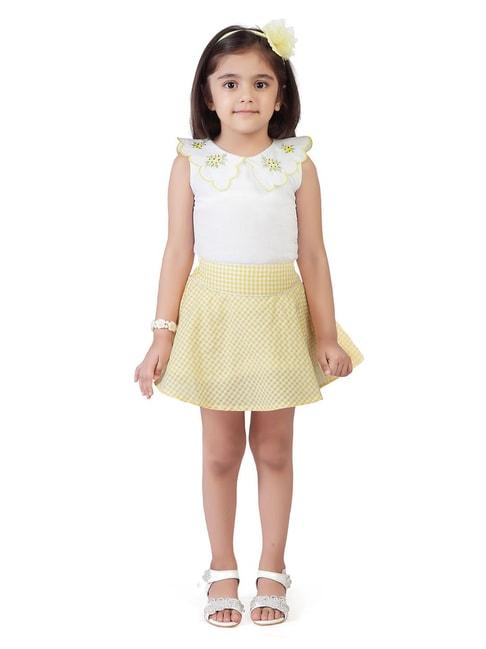 tiny-girl-white-&-yellow-floral-print-top-with-skirt