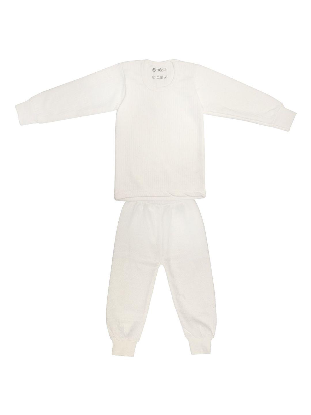 tiny hug boys off-white solid anti-bacterial thermal set