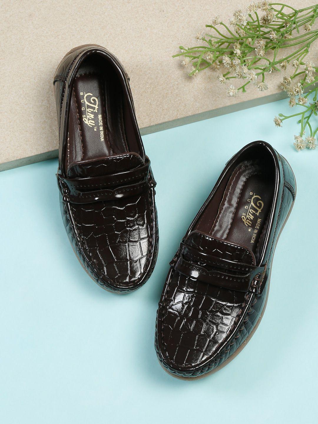 tiny bugs boys textured formal loafers