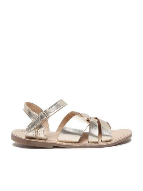 tiny bugs kids golden cross strap sandals